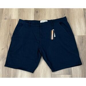 HAWK'S BAY Men's Chino Flex Cotton Shorts Size 40 Navy Blue Stretch Pockets NWT